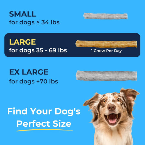 Soft Rawhide Chews - Safe Dental Treats for Large Dogs, Vet Approved, 24 Count for Fresh Breath and Oral Health