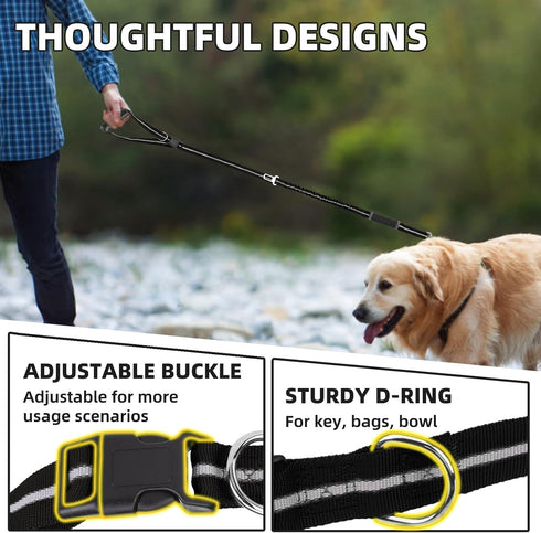 PUPTECK Heavy Duty Bungee Dog Leash for Medium & Large Dogs, No Pull Tactical Leash with Double Handles (Black)