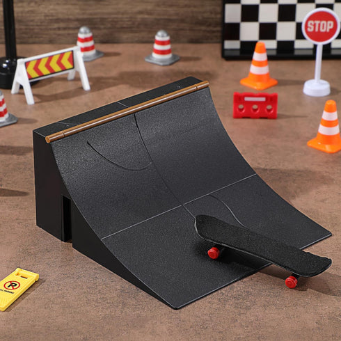 5.51x5.51x2.75 Inches Alasum Skate amp, Plastic Fingerboard Skate Park Accessories, Quarter Pipe Ramp for Hand