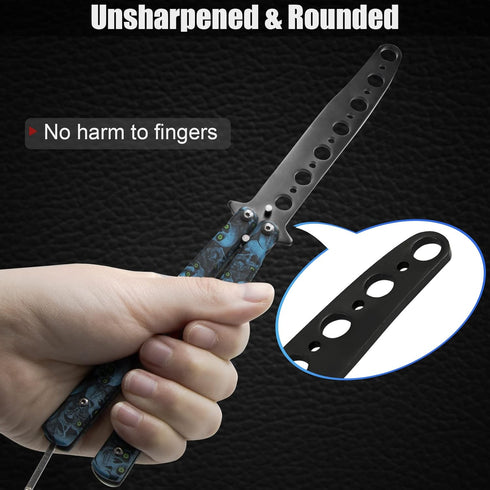 MORDEN MS Practice Finger Trainer Tool, Steel Metal Folding Balisong Tool with Latch for Training and Flipping Tricks