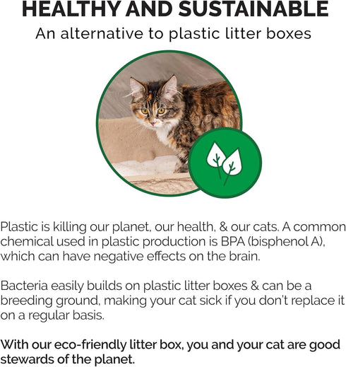 Kitty Sift 2-Pack - Jumbo Disposable Heavy Duty Cat Litter Box, 6mm Thick, Sustainable & Water Resistant