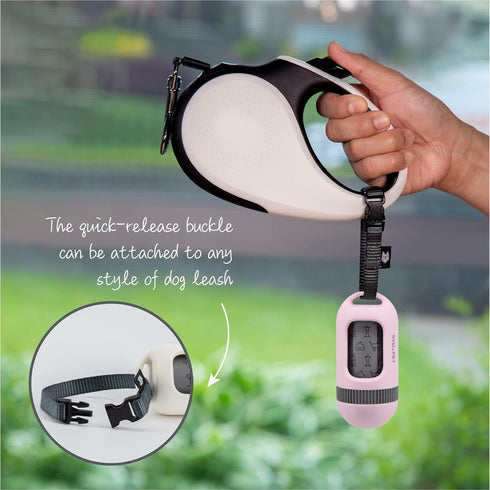 SVD.PET Dog Poop Bag Dispenser, Retractable Waste Bag Fits Any Dog Leash, Built-in Waste Bags, Poop Bag Holder, Doggy