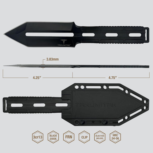 Hunting Survival Knife 9" Full Tang Fixed Blade Knives with Extra Set of FRN Sheath, MOLLE Clip