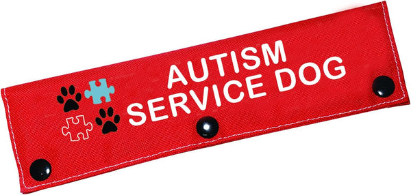 Autism Alert Dog Leash Sleeve - Service Dog Leash Wrap Alert Tag for Pet Birthday Gift (Autism Service-Sleeve)