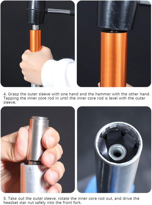 Keenso Headset Star Nut, High Hardness Metal Front Fork Headset Star Nut Sleeve, Nonslip Cycling Repair Hardware Tools