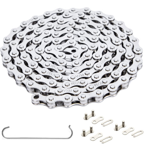 YBEKI 1-Speed Bicycle Chain, 1/2x11/128 inch, 114 Links, Single Speed Bike Chain