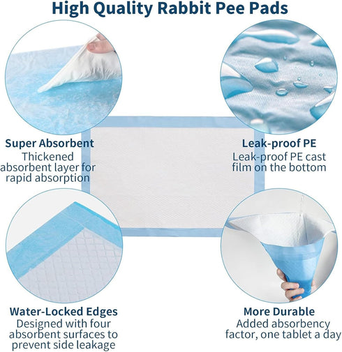 Chinchillas (20PCS Hamiledyi Rabbit Pee Pads Disposable Cage Liners Leak-Proof Super Absorbent Pet Toilet/Potty