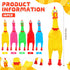 16 Pack Toy(12 Inch,Colorful) Sratte Screaming Chicken Toys Bulk Large Rubber Squeaking Chicken Toys for Pet Chew Gifts