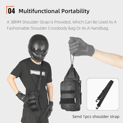 Rhinowalk Motorcycle Water Bottle Holder Bag Tactical Pouch with Drawstring Molle Insulated Bottle Bag to Keep Warm