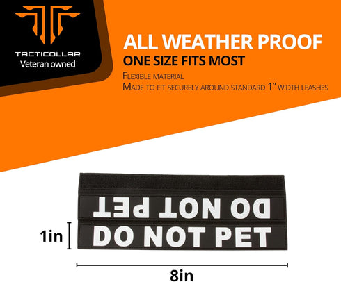 Dog Leash Sleeves, Double Sided, Highly Visible, Provide Advanced Warning to Prevent Accidents (DO NOT PET (Black))