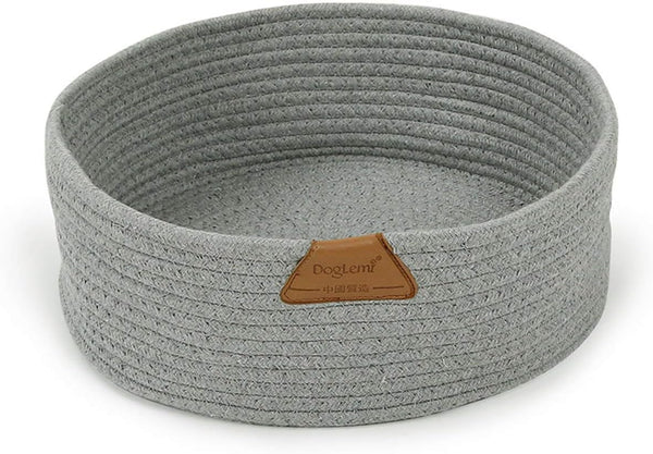 Cat Bed Basket Nest Round Cotton Rope Woven Warm Medium,Pet Sleeping Bed