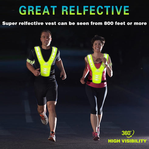 Reflective Running Vest Gear with Reflective Bands for Women Men Safety Reflective Vest for Walking Running Cycling at Night