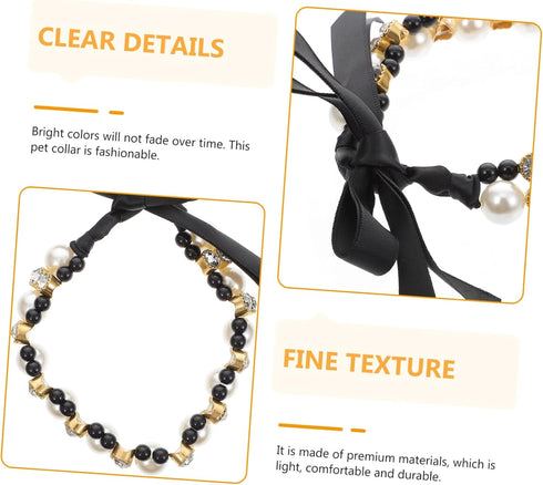 Pet Pearl Collar, Cat Pearl Necklace, Artificial Pearl Collars for Dogs, Crystal Neck Strap for Puppies