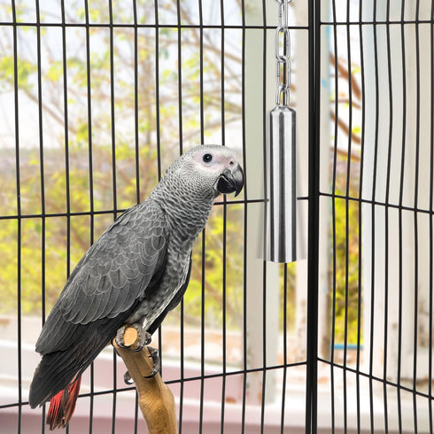Hypeety Stainless Steel Bell Bird Toys Chew Toy for Parrot, Macaw, Heavy Duty Bird Cage Stand Toys