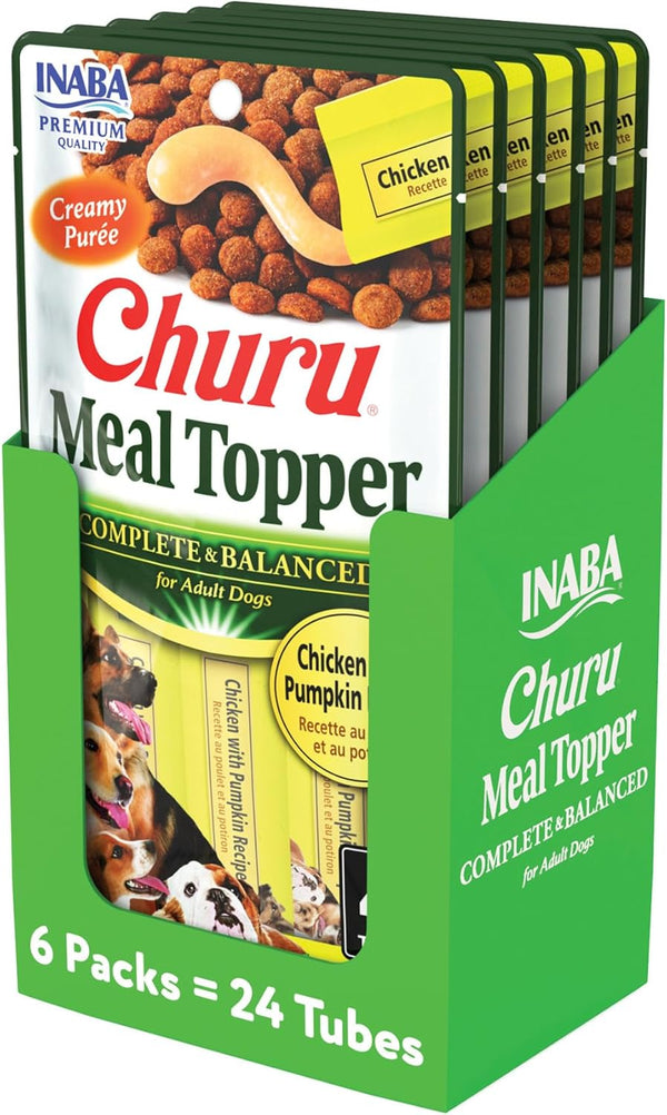 INABA Churu Meal Topper for Dogs: Complete & Balanced Lickable Purée Dog Food Topper, 0.5 Ounce Tube