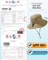 Waterproof Sun UPF 50+ Bucket Hat, UV Protection Packable Brimmed Boonie for Women Men Summer Hiking