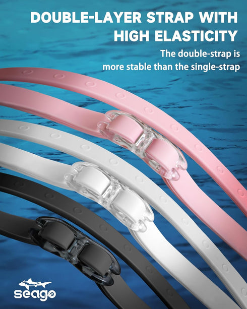 Swimming Seago Racing Swim Goggles for Adult Men and Women, Goggles with Silicone Material Clear Vision No Leak Anti