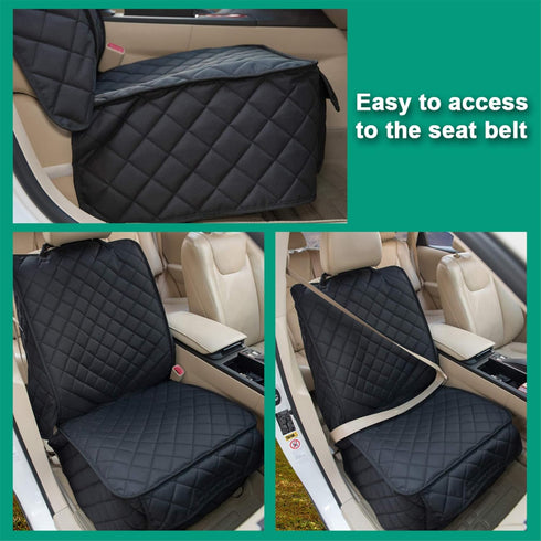 HAPYFOST 1Pack) Waterproof Front Seat Cover Dog Car Seat Covers Nonslip and Full Protection with Side Flaps Fits Most