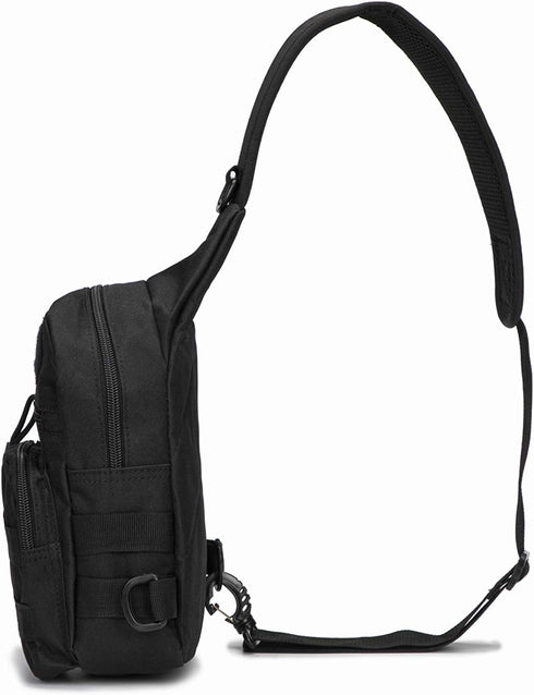 Tactical Sling Bag Pack, EDC Military Chest Pack, MOLLE Crossbody Shoulder Daypack, Utility Bag for Camping Hiking (Tan)