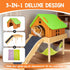 3 1 Hammock Hammock BESNEW in Enlarged Guinea Pig with House & Platform,Wooden Guinea Pig Hideout with & Stairs Small