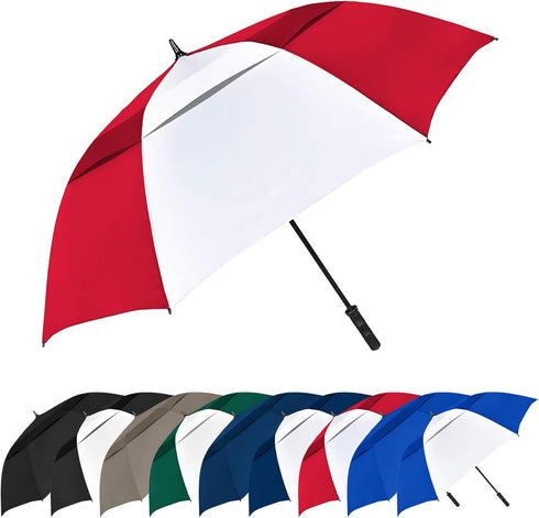 The Vented Tornado 64" Large Windproof Golf Umbrella, Heavy Duty, Waterproof, Navy Blue