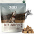 360 Pet Nutrition Freeze-Dried Raw Beef Liver Treats, High Protein Grain-Free Dog or Cat Snacks, 4 oz