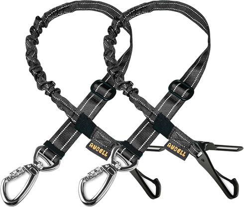 AUBELL Dog Seat Belt for Car,2 Pack Set 3-in-1 Adjustable Reflective Bungee