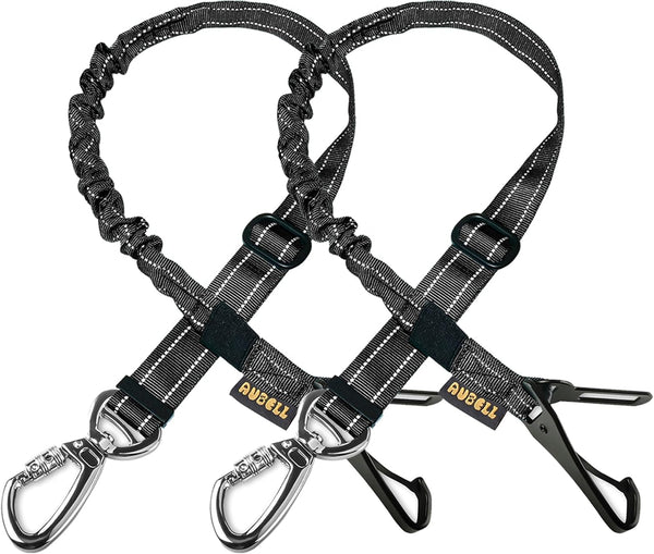 AUBELL Dog Seat Belt for Car,2 Pack Set 3-in-1 Adjustable Reflective Bungee