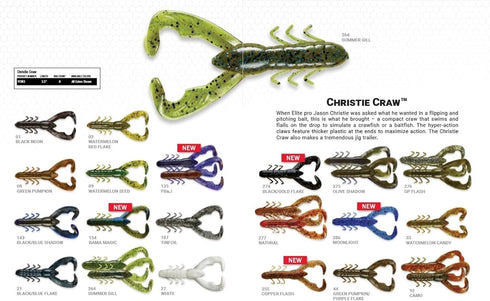 Yum YCW309 Christie Craw Soft Bait - Watermelon Seed, 3-1/2"