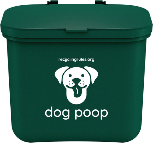 Small Hanging Wastebasket for Dog Poop in Green (Holds 7-14 Bags)