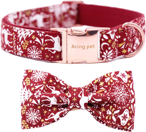 ARING PET Dog Collar with Bowtie - Adjustable Collars for Small, Medium, Large, and X-Large Dogs