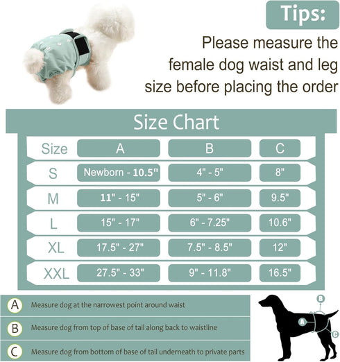 5Pcs Female Dog Diapers - Premium Reusable Diapers for Doggie in Heat - Highly Absorbent Dog Diapers Female for Pet