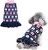 KYEESE Dog Sweater for Girl Dogs - Warm Pet Coats with Snowflake Pattern Knit Turtleneck Pullover, Navyblue, X-Large