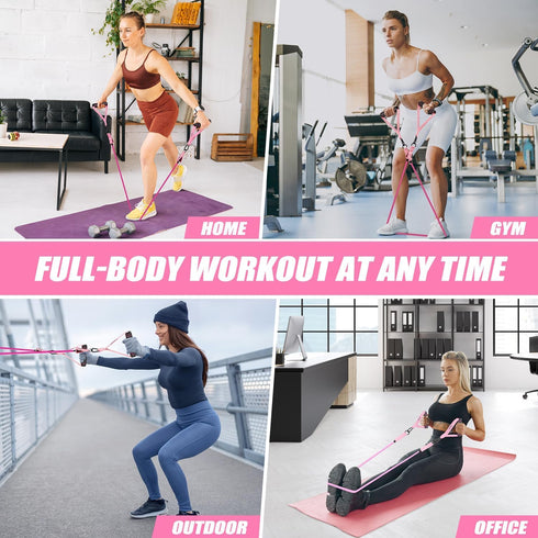 Resistance Bands with Handles for Working Out, Fitness Bands for Women, Home Gym Training Equipment