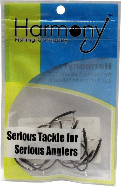 Harmony Fishing - Razor Series Wacky Weedless WG Hooks - Ultimate Bass Fishing Hooks for Wacky & Neko Rig