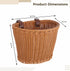 Kid's Bike Basket Front, Bicycle Hanging Basket with Adjustable PU Belts, Weatherproof Rattan Storage