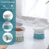 TAMAYKIM Tilted Ceramic Elevated Cat Bowls, Set of 2 Raised Food & Water Bowls for Cats and Puppies, Cyan & Grey