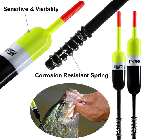 THKFISH Fishing Bobbers, Slip Bobbers for Fishing, Balsa Floats Crappie Fishing Bobbers Fixed Bobber (1.5"X0.59"X5.4",