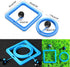 2 Pcs Fish Feeding Ring, Blue Floating Food Feeder Circle with Suction Cup for Aquarium, for Guppy, Betta, Goldfish
