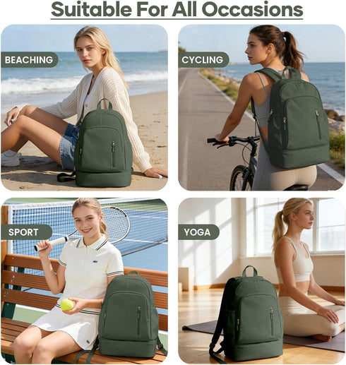 Backpack Backpacks pack Gym for Women Men, Dance With Shoe Compartment, Sports Back For Yoga Fitness Beach Hiking