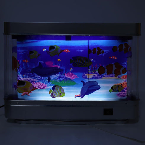 Generic Fake Fish Tank Baby Aquarium, Mini Crib Aquarium Lamp, Artificial Moving Lifelike Mini Aquarium Lamp