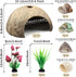 Hermit Crab Sea Shells Natural Coconut Shell Hut, Artificial Plants for Hermit Crab Tank Hide Reptile Supplies - 22 PCS