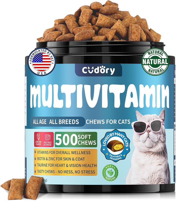 Taurine for Cats Vitamins Treats Snacks Cat Multivitamin 500 Crunchy & Creamy