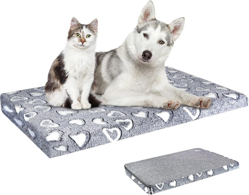 VANKEAN Dog Crate Mat Reversible Cool and Warm, Stylish Bed for Crate with Waterproof Inner Linings, Grey