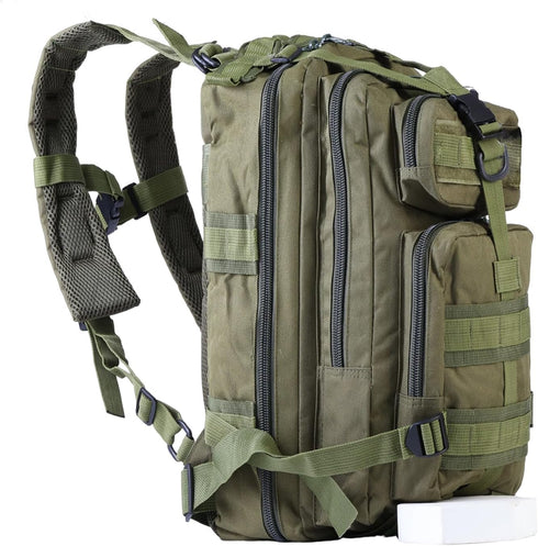 Small Tactical Backpack - Military Bug Out Survival Molle Army Go Bag for Hunting, Gym, Hiking, Camping (30L Green)