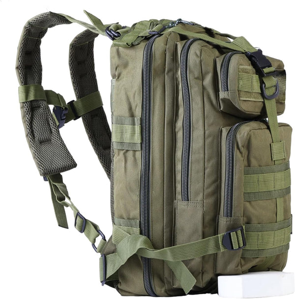 Small Tactical Backpack - Military Bug Out Survival Molle Army Go Bag for Hunting, Gym, Hiking, Camping (30L Green)