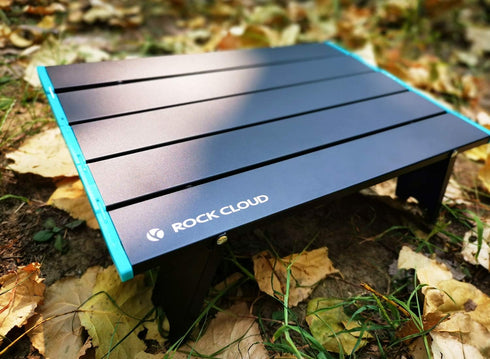 ROCK CLOUD Lightweight Folding Beach Table - Portable Camping Table in Black