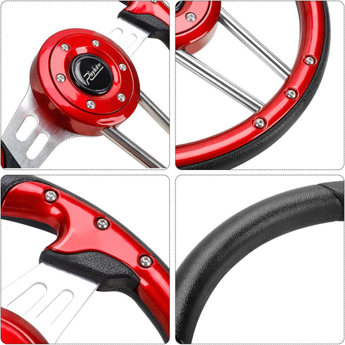Roykaw Golf Cart Universal Steering Wheel for EZGO RXV TXT, Club Car DS Precedent, Yamaha G29 Drive