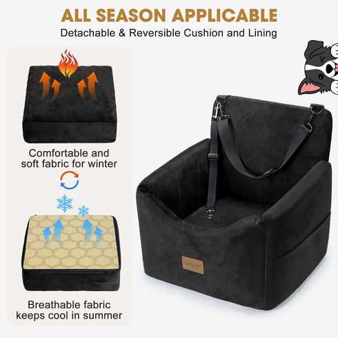 35lbs, JOEJOY Dog Car Seats for Small Medium Dogs Under Dog Booster Seat with Detachable Washable Cover and Cushion