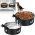 Crate Water Bowl No Spill, 2 Pack Hanging Dog Bowls for Kennel, Mountable, Large Stainless Steel Pet Cage Accessories